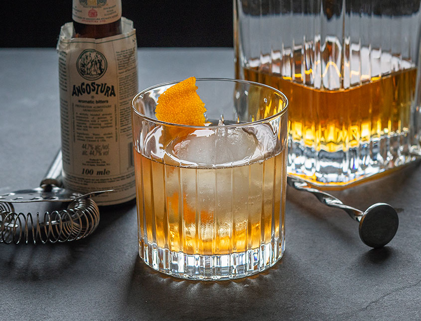 Old fashioned cocktail
